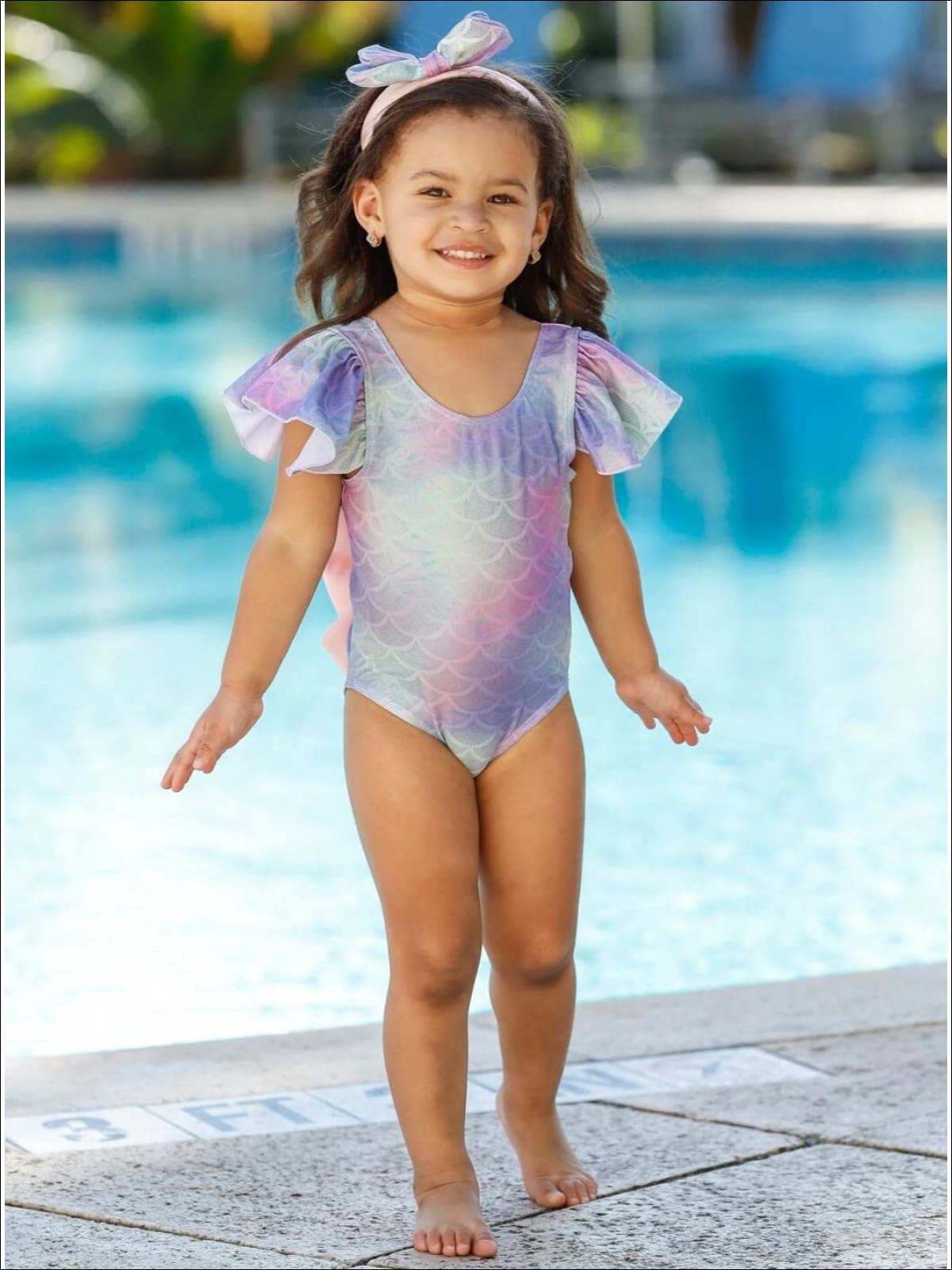 Little Girls Boutique Swimwear | Toddler Mermaid One Piece Swimsuit 
