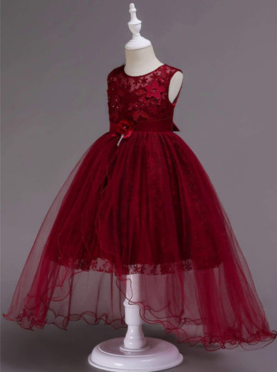 Little Girls Party Dresses | Sleeveless Hi-Lo Holiday Princess Dress 