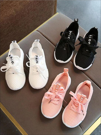 Girls Mesh Lace Up Non-Slip Sneakers - Girls Sneakers