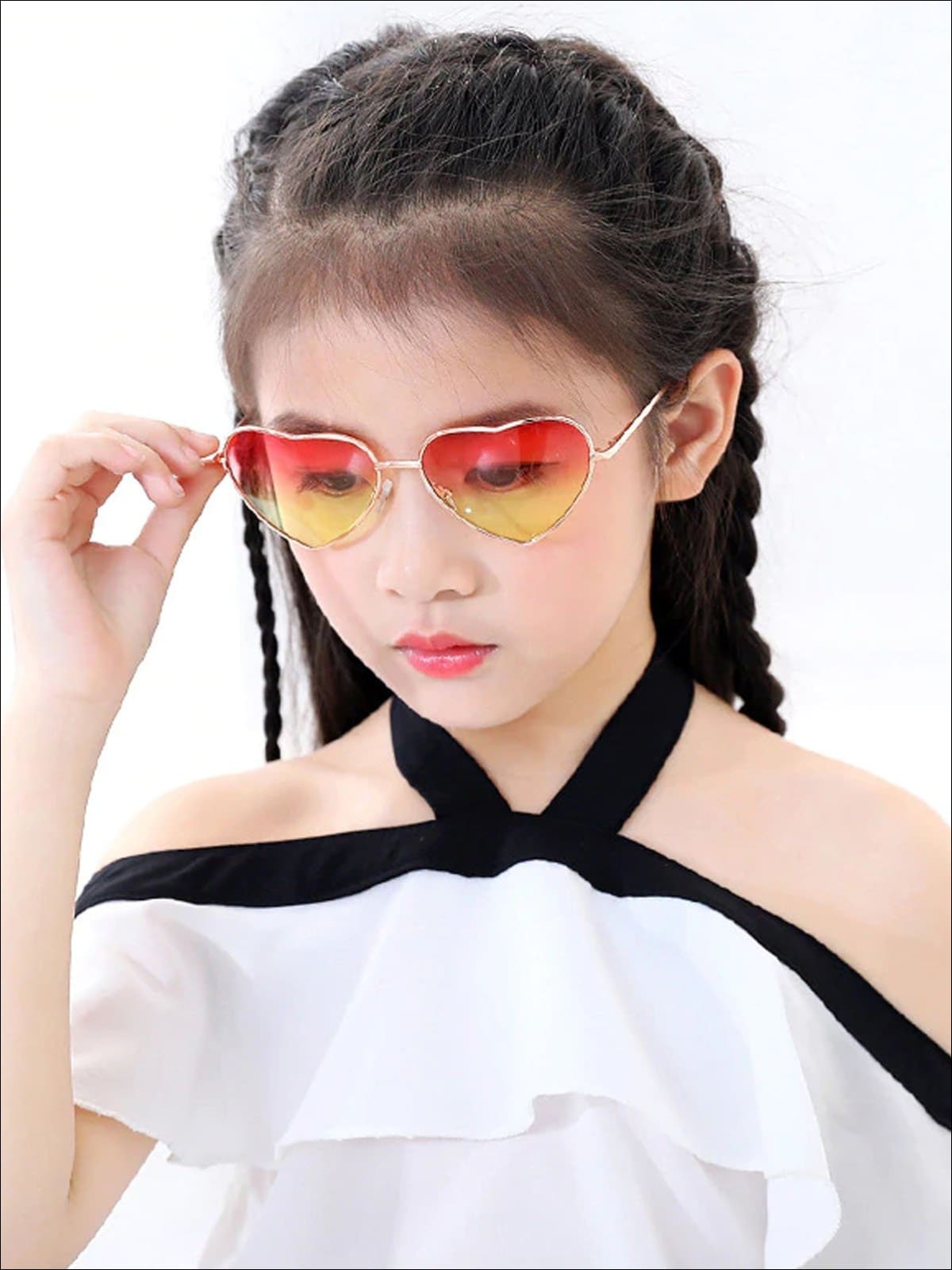 Girls Metallic Heart Sunglasses - Girls Accessories