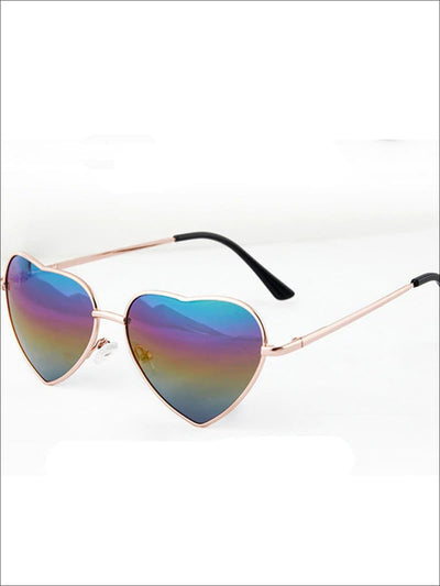 Girls Metallic Heart Sunglasses - Multicolor - Girls Accessories