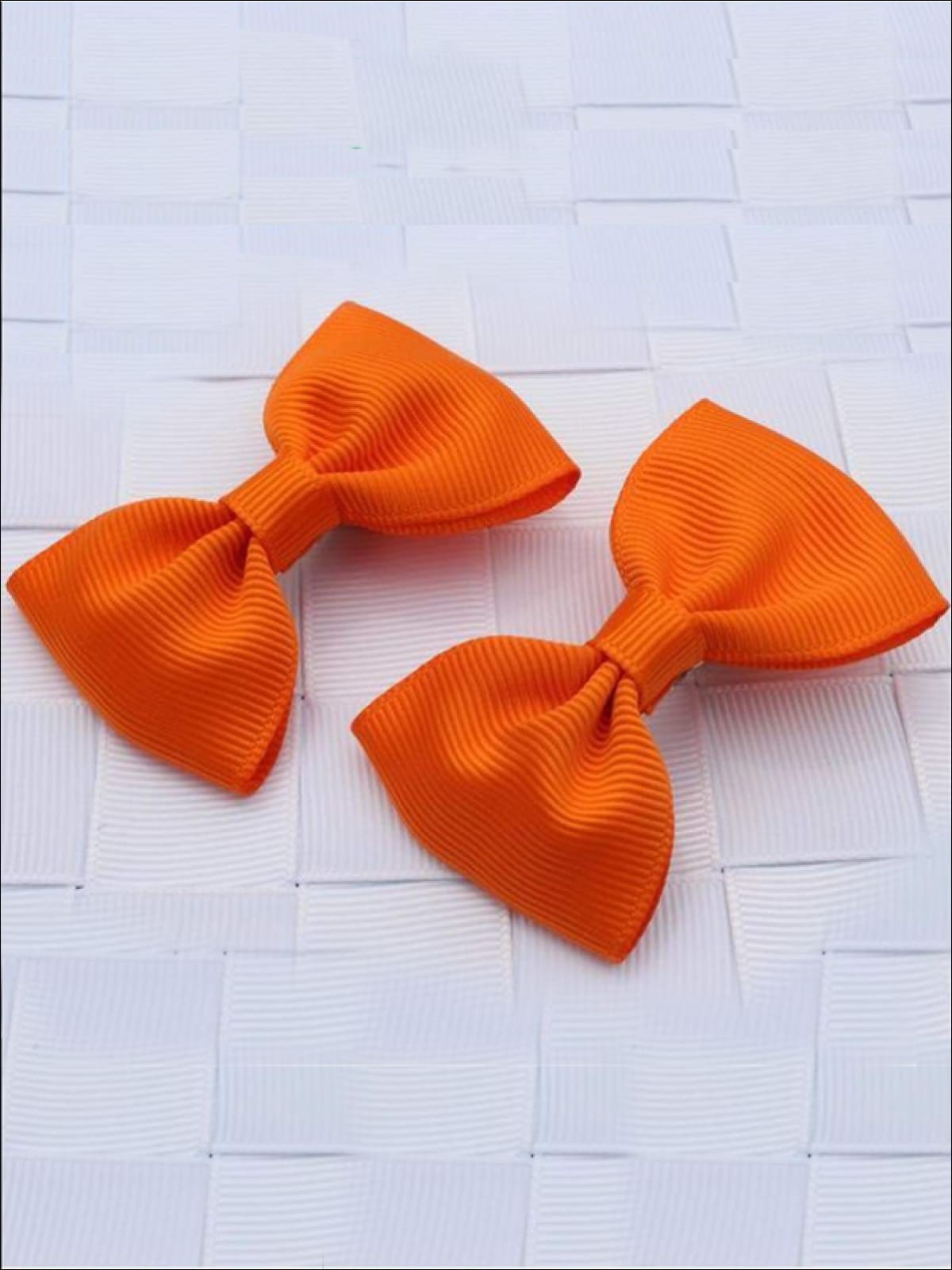 Girls Mini Bow Tie Hair Clips ( Multiple Color Options) - orange - Hair Accessories