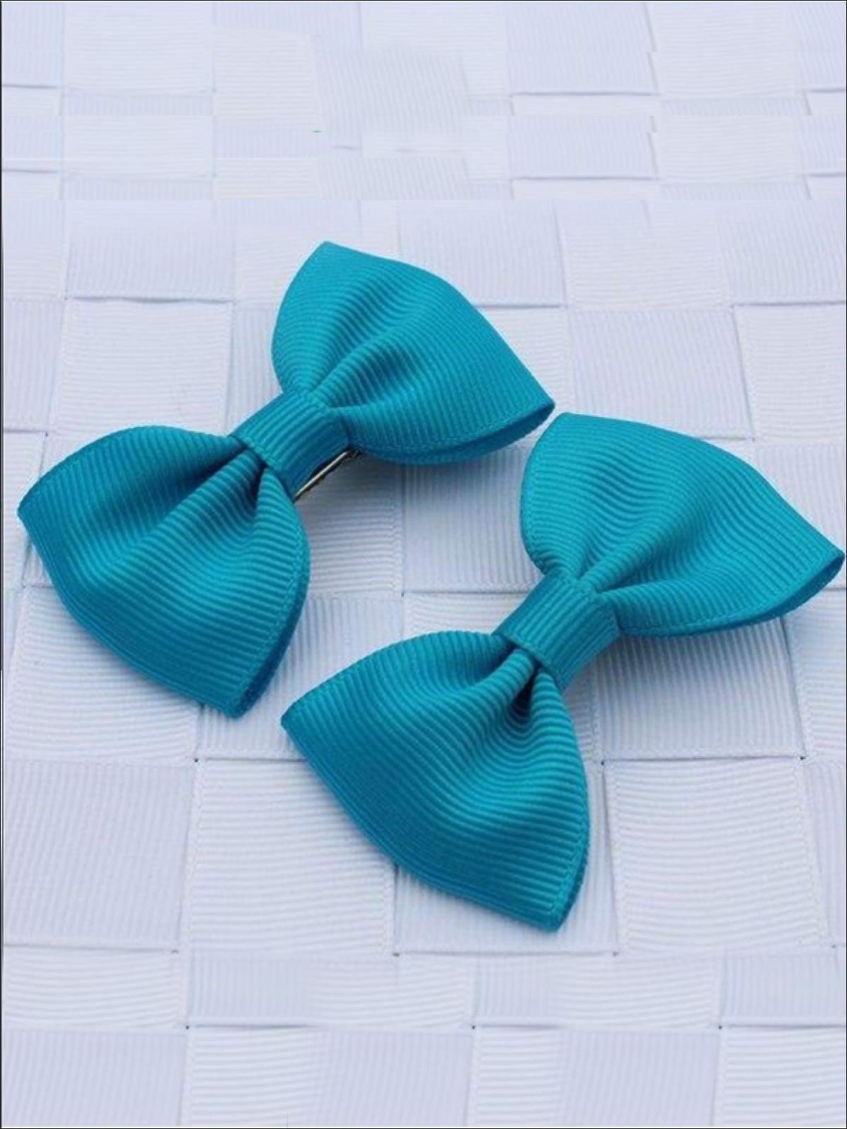 Girls Mini Bow Tie Hair Clips ( Multiple Color Options) - turquoise - Hair Accessories