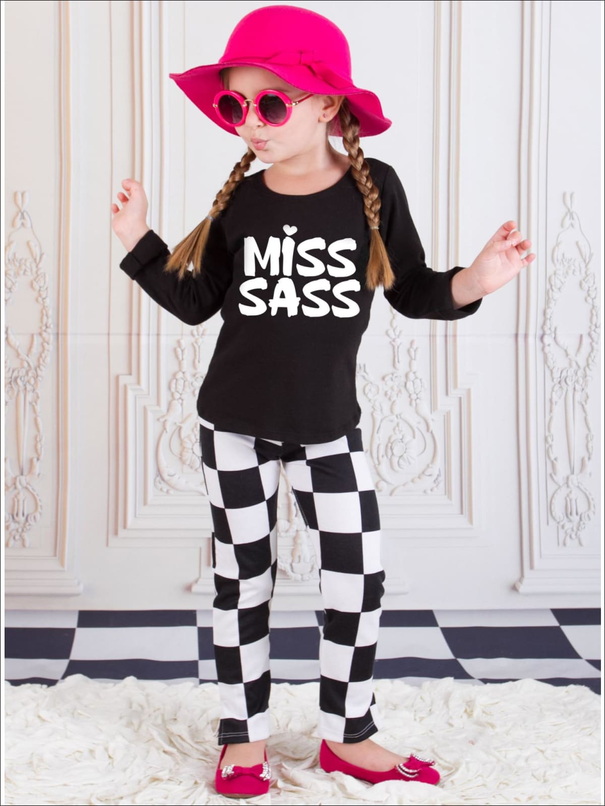 Miss Sass Long Sleeve Statement Top | Mia Belle Girls