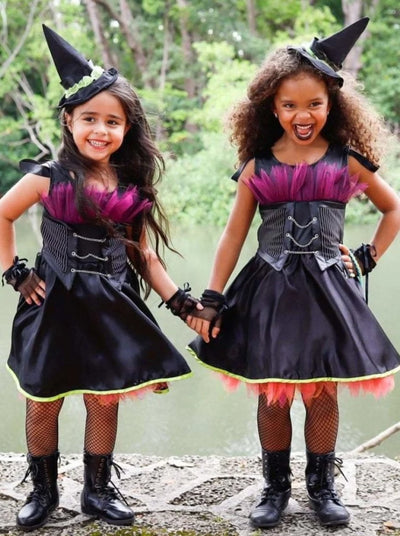Kids Halloween Costumes | Girls Modern Punk Rock Witch Costume