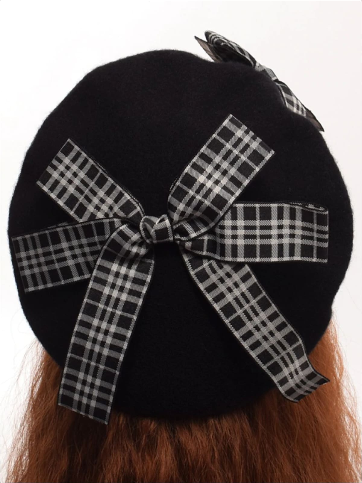 Girls Parisian Style Bow Tie Wool Beret - Girls Berets