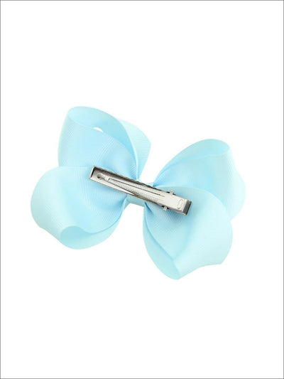 Girls Pastel Color Hair Bow Clip - Hair Accessories