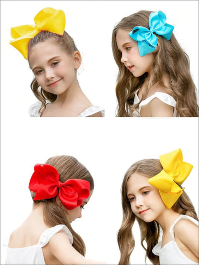 Toddler Hair Accessories | Little Girls Pastel Color Hair Bow Clip