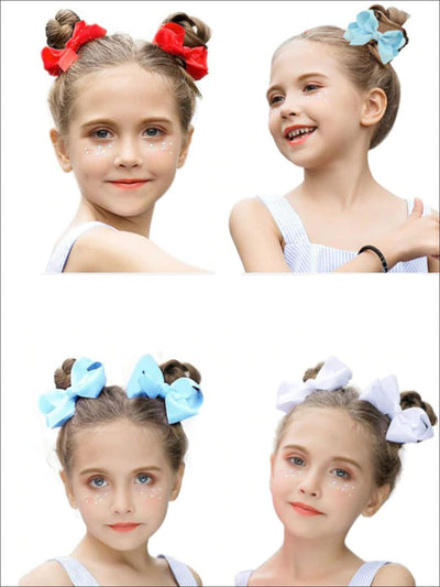 Girls Pastel Color Hair Bow Clip - Hair Accessories