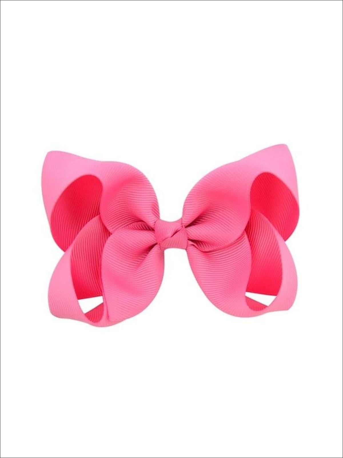 Girls Pastel Color Hair Bow Clip - Hot Pink / 3inch - Hair Accessories