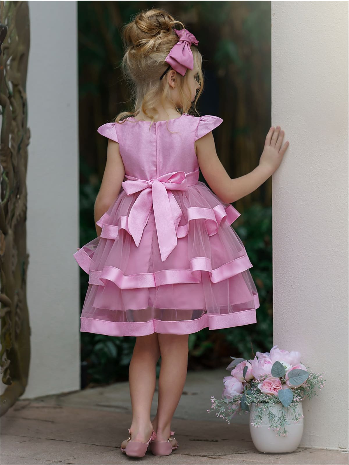 Girls Pearl Embellished Twirly Tutu Dress - Girls Spring Dressy Dress