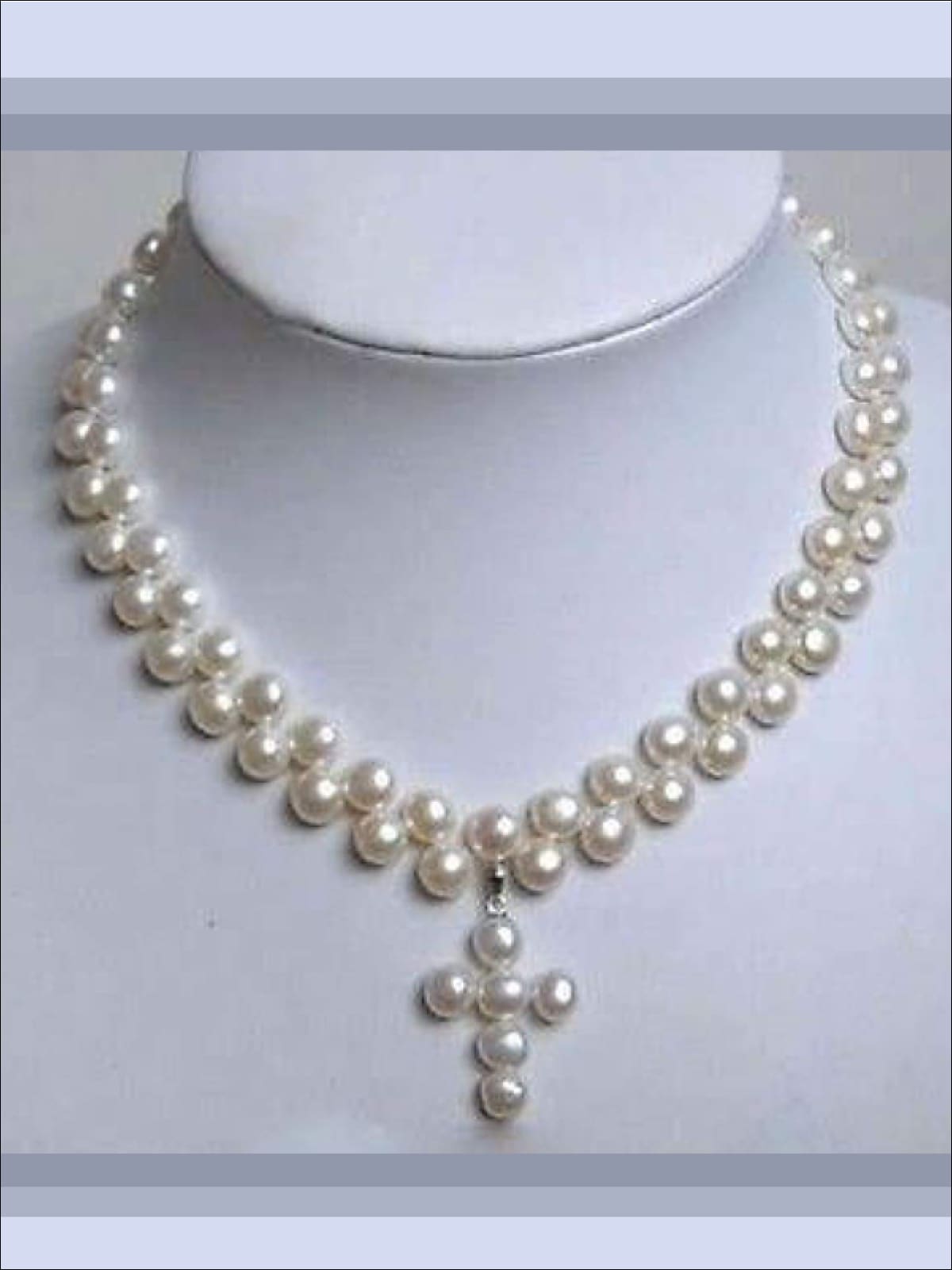 Girls Pearls Cross Pendant Necklace - One Size - Necklaces