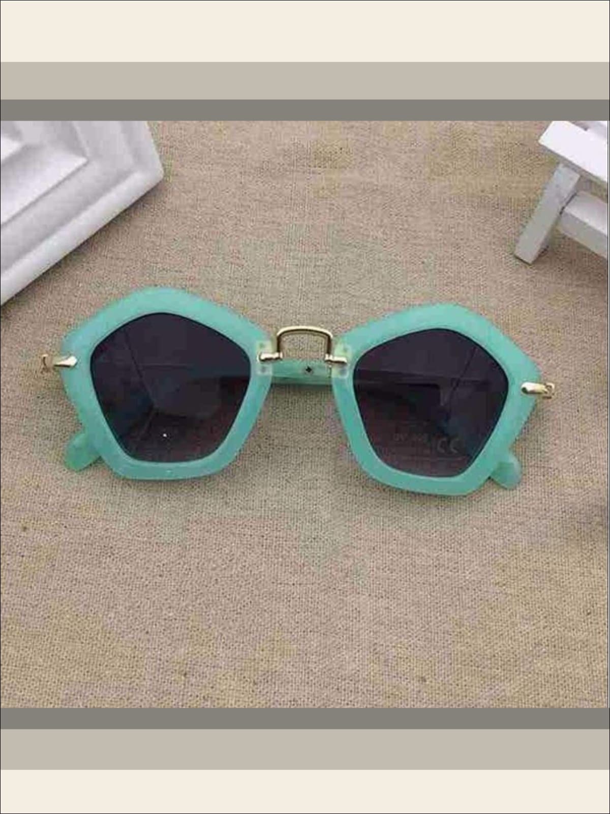 Girls Pentagon Sunglasses - blue / One - Sunglasses