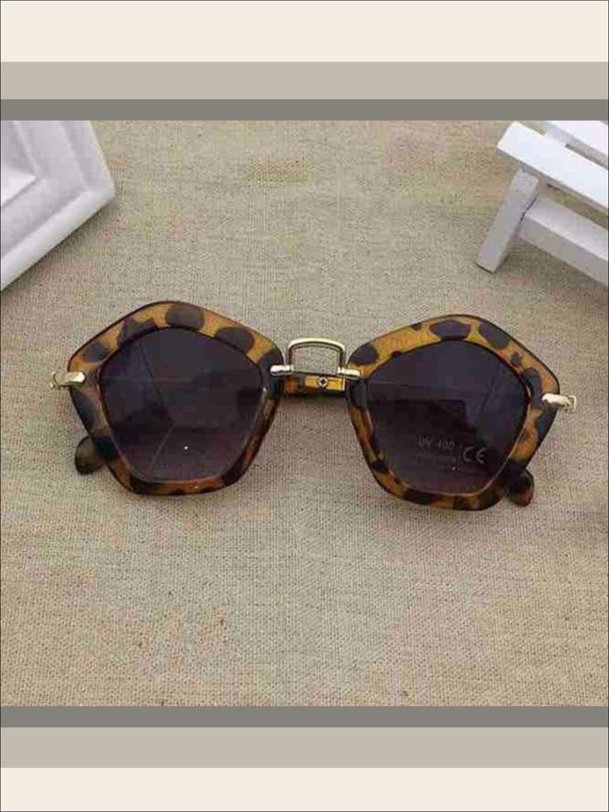 Girls Pentagon Sunglasses - leopard / One - Sunglasses