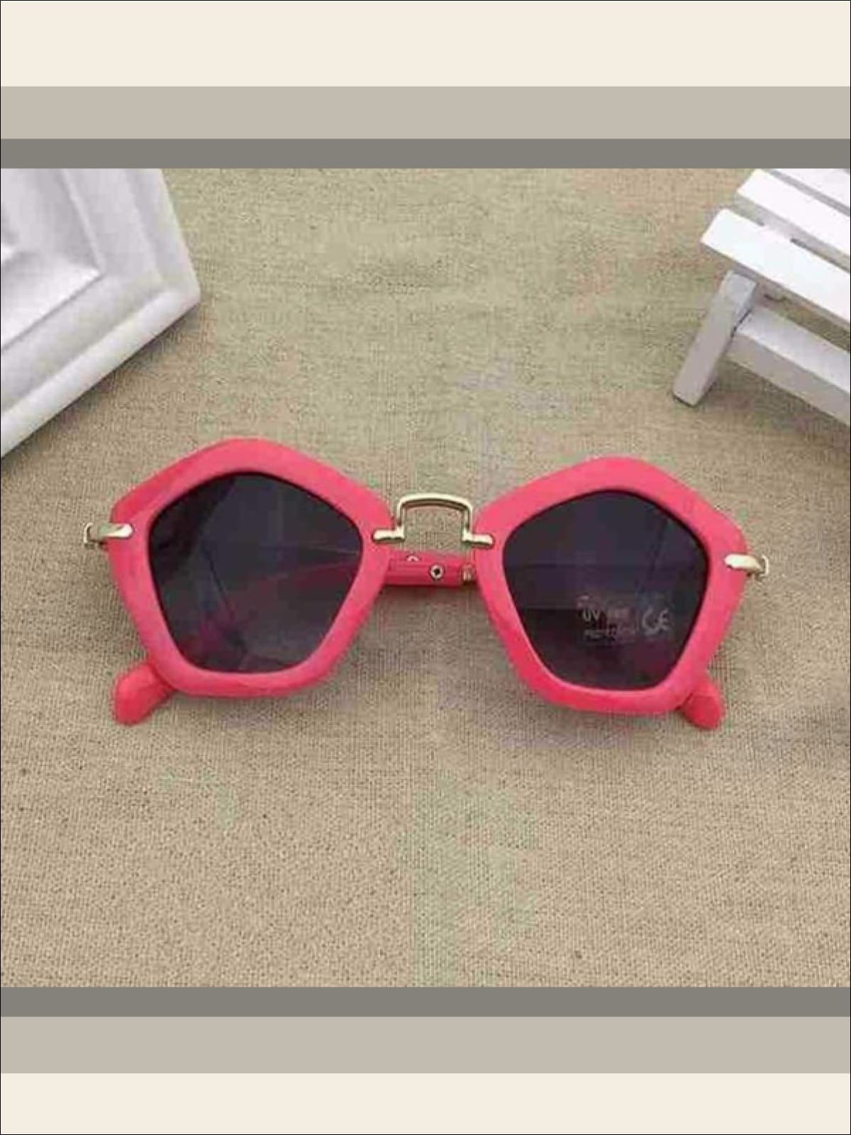 Girls Pentagon Sunglasses - rose red / One - Sunglasses