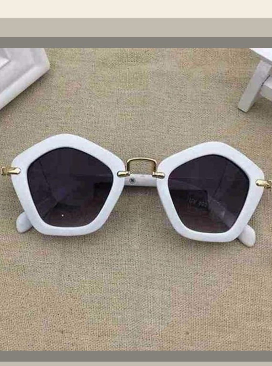 Girls Pentagon Sunglasses - white / One - Sunglasses