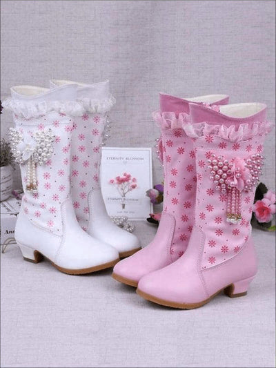 Girls Pink Butterfly Princess Boots ( 2 Color Options) - Girls Boots