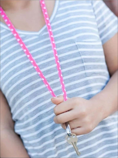 Girls Pink Dottie Lanyard - Girls Accessories