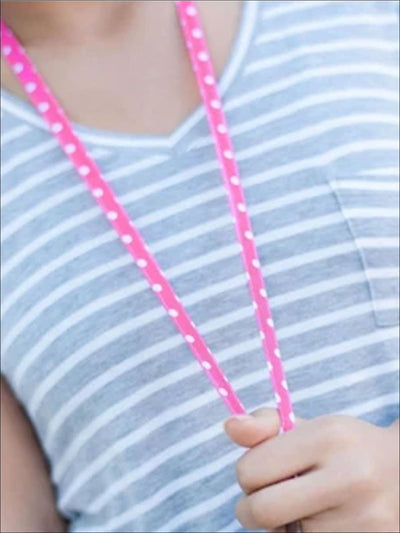 Girls Pink Dottie Lanyard - Girls Accessories