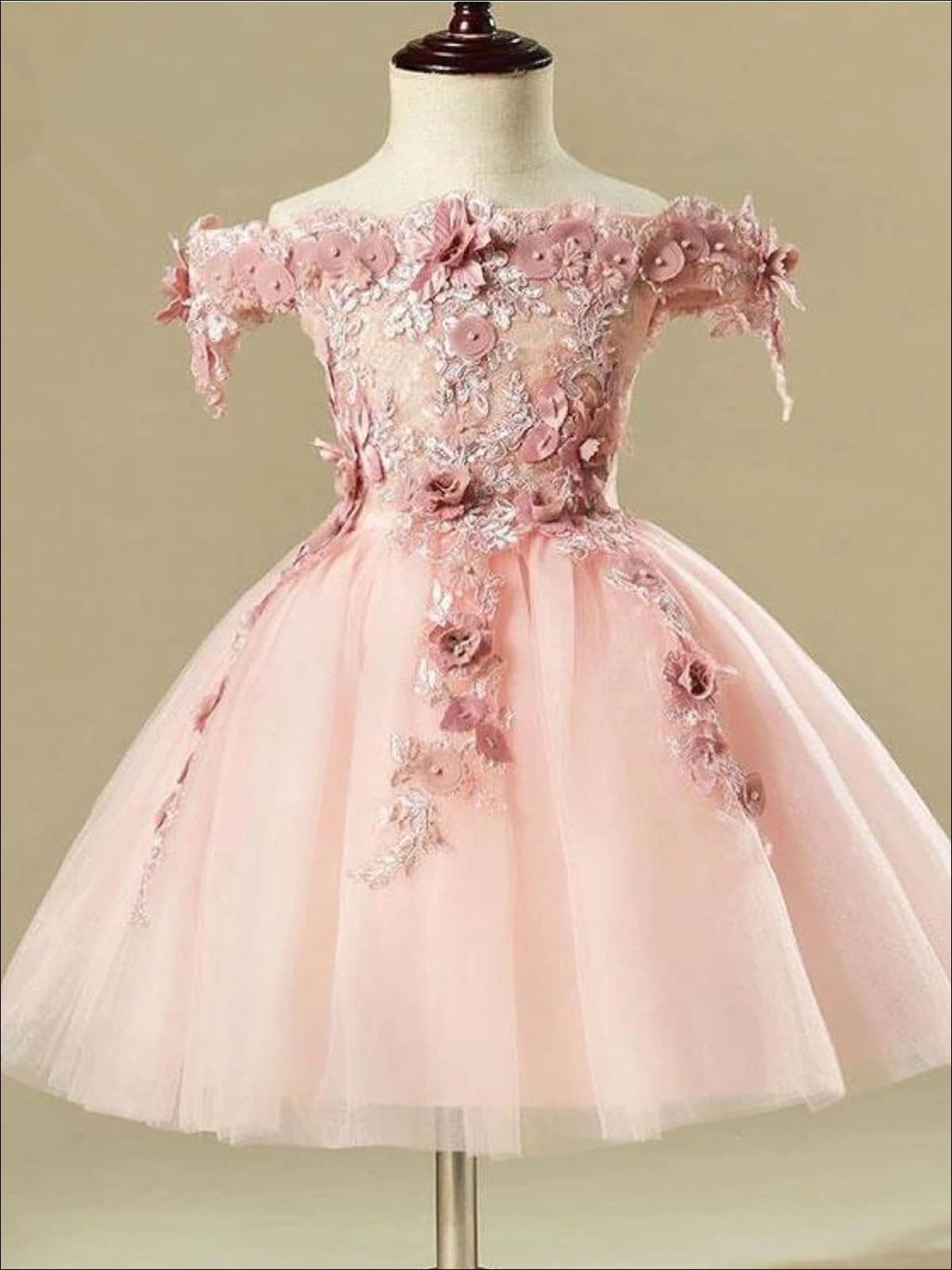 Little Girls Party Dresses | Off Shoulder Embroidered Princess Dress