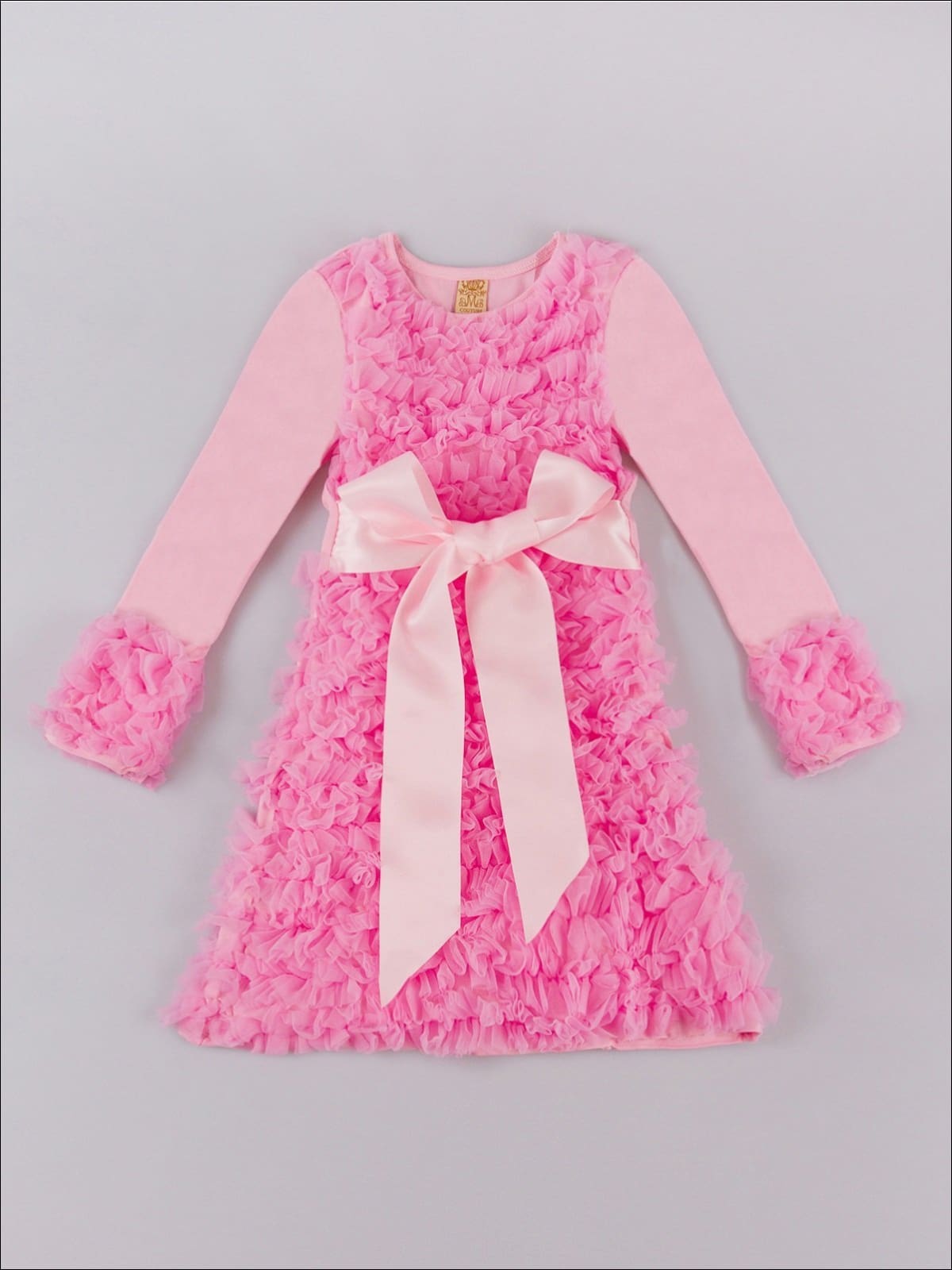 Girls Pink Ruffled Dress - Girls Fall Dress