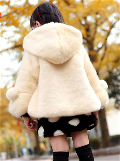 Girls Plush Hooded Winter Coat - Girls Jacket