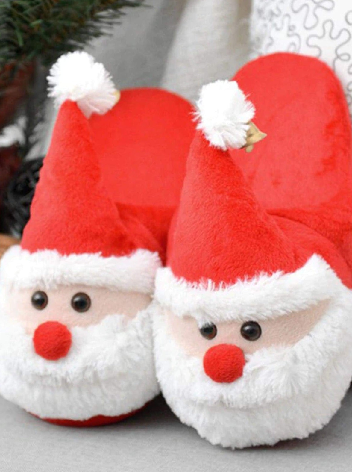 Christmas Slippers | Little Girls Plush Santa Claus House Slippers ...