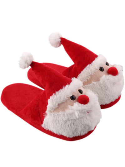 Christmas Slippers | Little Girls Plush Santa Claus House Slippers