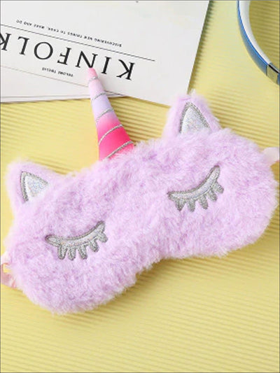 Girls Plush Unicorn Lash Eye Mask - Lilac - Girls Accessories