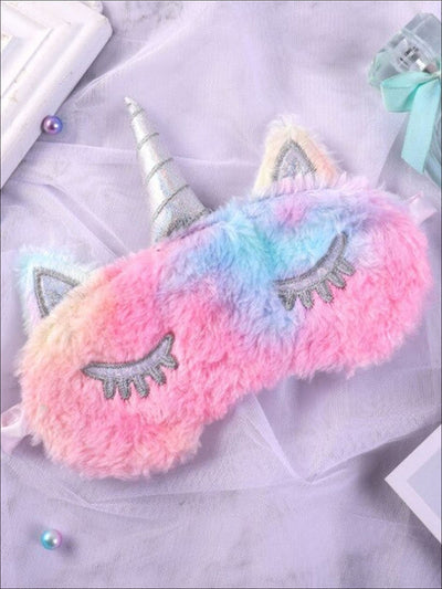 Girls Plush Unicorn Lash Eye Mask - Muticolor - Girls Accessories