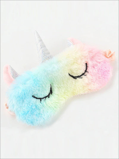 Girls Plush Unicorn Lash Eye Mask - Rainbow - Girls Accessories