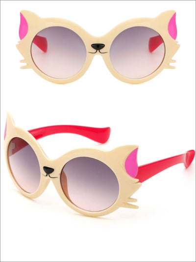 Girls Polarized Cartoon Cat Eye Sunglasses - Beige - Girls Accessories