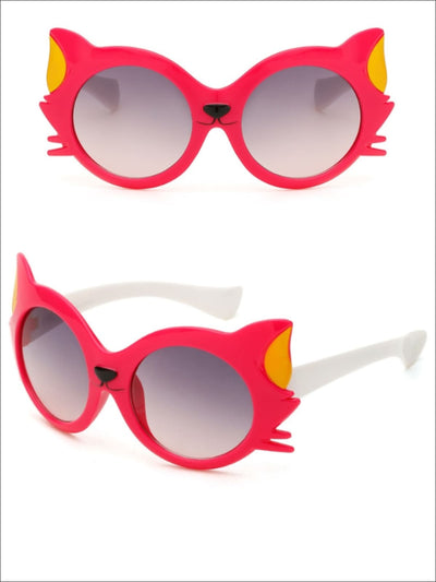 Girls Polarized Cartoon Cat Eye Sunglasses - Hot Pink - Girls Accessories