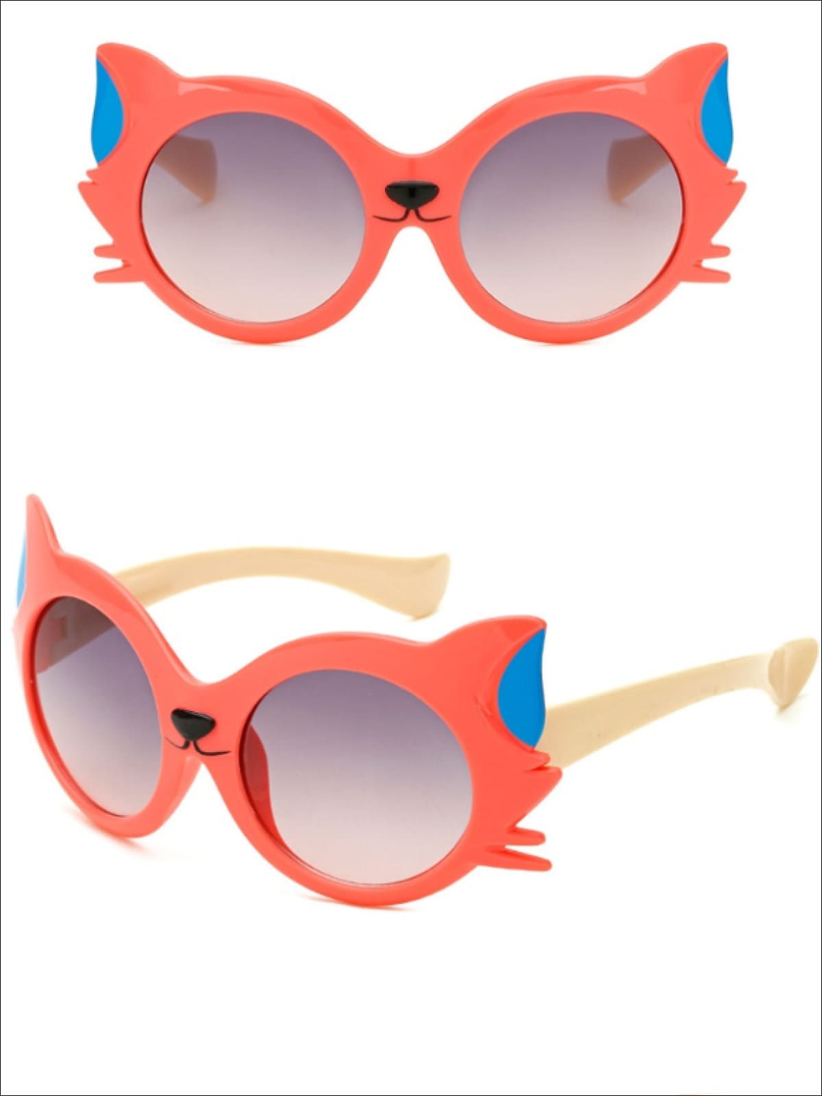 Girls Polarized Cartoon Cat Eye Sunglasses - Orange - Girls Accessories
