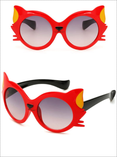 Girls Polarized Cartoon Cat Eye Sunglasses - Red - Girls Accessories