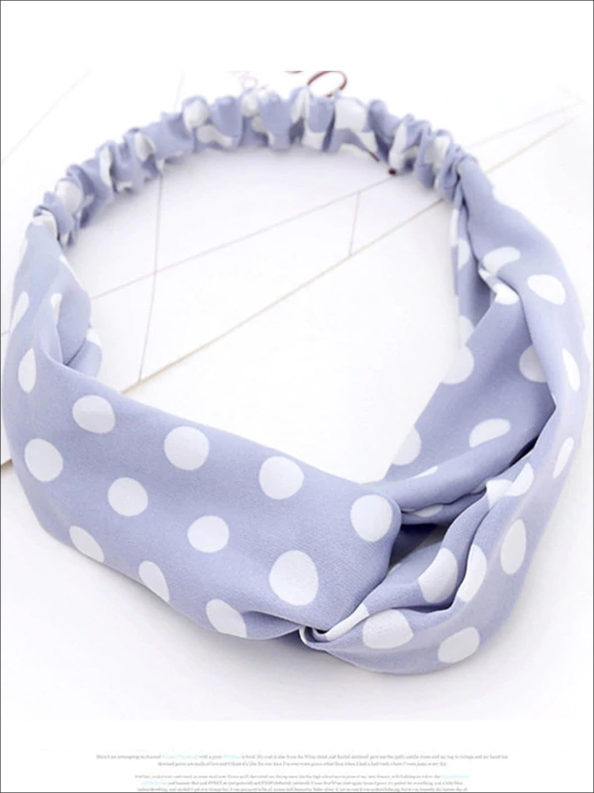 Girls Polka Dot Twisted Elastic Headband - Blue - Hair Accessories