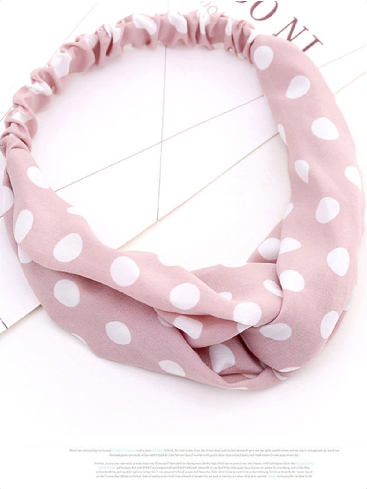Girls Polka Dot Twisted Elastic Headband - Pink - Hair Accessories
