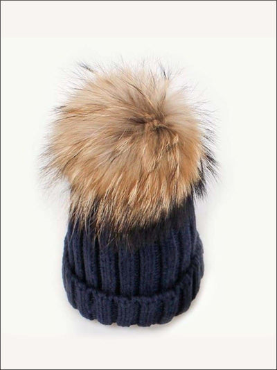 Girls Pom Pom Knitted Hat and Scarf - Girls Hats