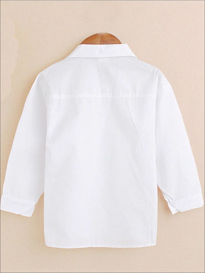 Girls Preppy White Button Up Long Sleeve Top - Girls Fall Top