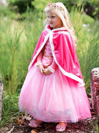 Halloween Accessories | Sleeping Beauty Velvet Hooded Cape  | Mia Belle Girls