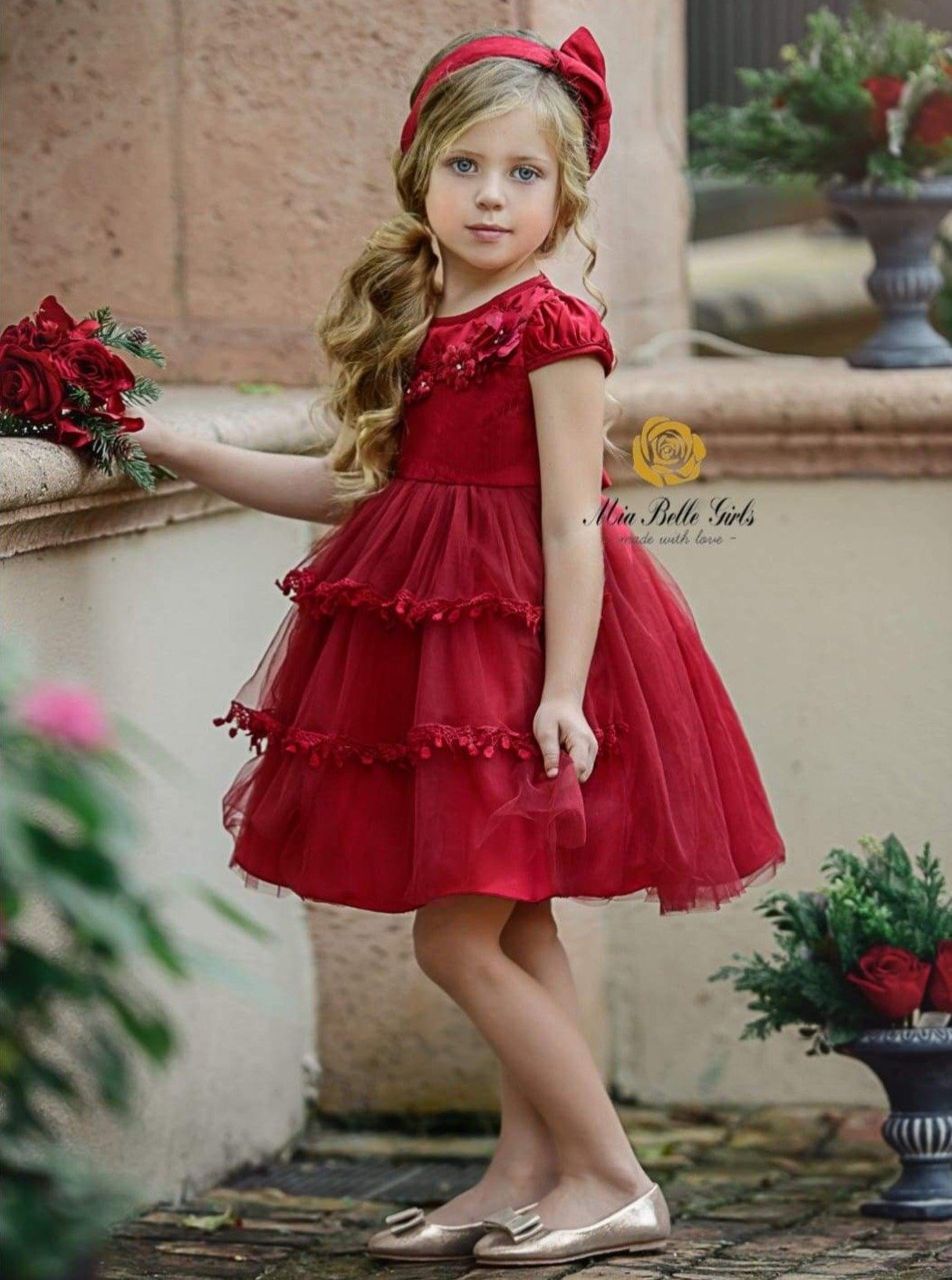 Girls Winter Formal Dresses | Princess Cap Sleeve Floral Holiday Dress ...