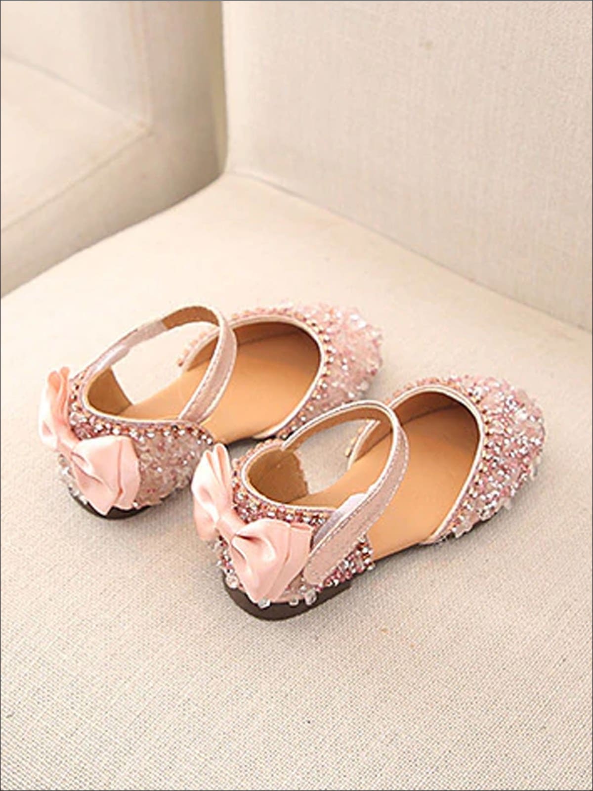 Mia Belle Girls Princess Sequined Bow Flats | Shoes By Liv and Mia