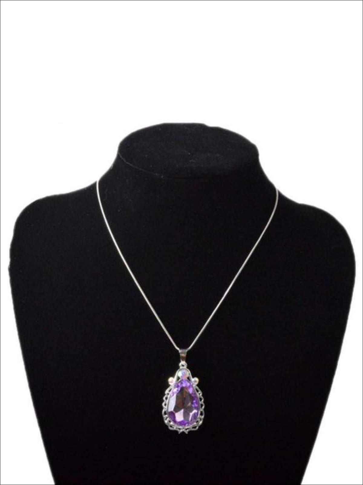 Girls Princess Sofia The First Inspired Crystal Teardrop Pendant Necklace - One Size - Girls Necklace