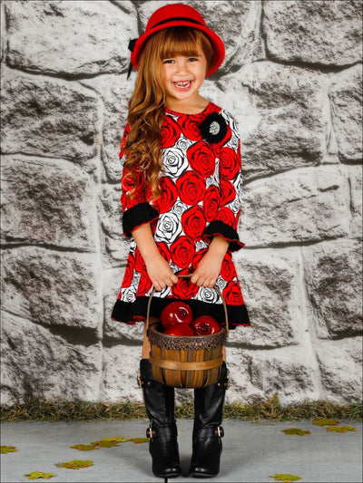 Where The Rose Grows A-Line Dress - Fall Casual Dress - Mia Belle Girls