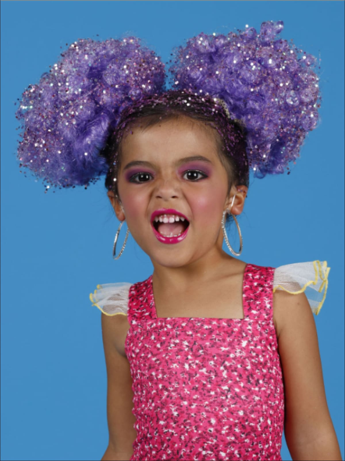 Kids Halloween Wigs | Purple Drawstring Afro Puffs - Mia Belle Girls