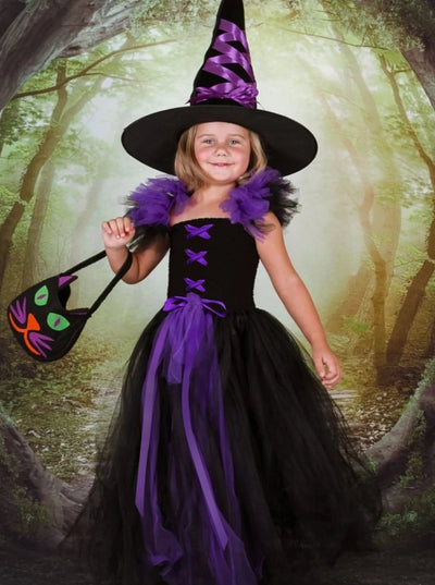 Girls Halloween Costumes | Witch Tutu Dress Costume - Mia Belle Girls