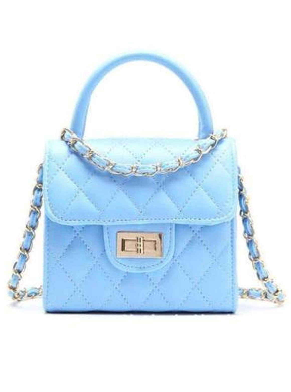 Kids Quilted Flap Shoulder Bag | Fashion Chain Purse - Mia Belle Girls Blue / One Size
