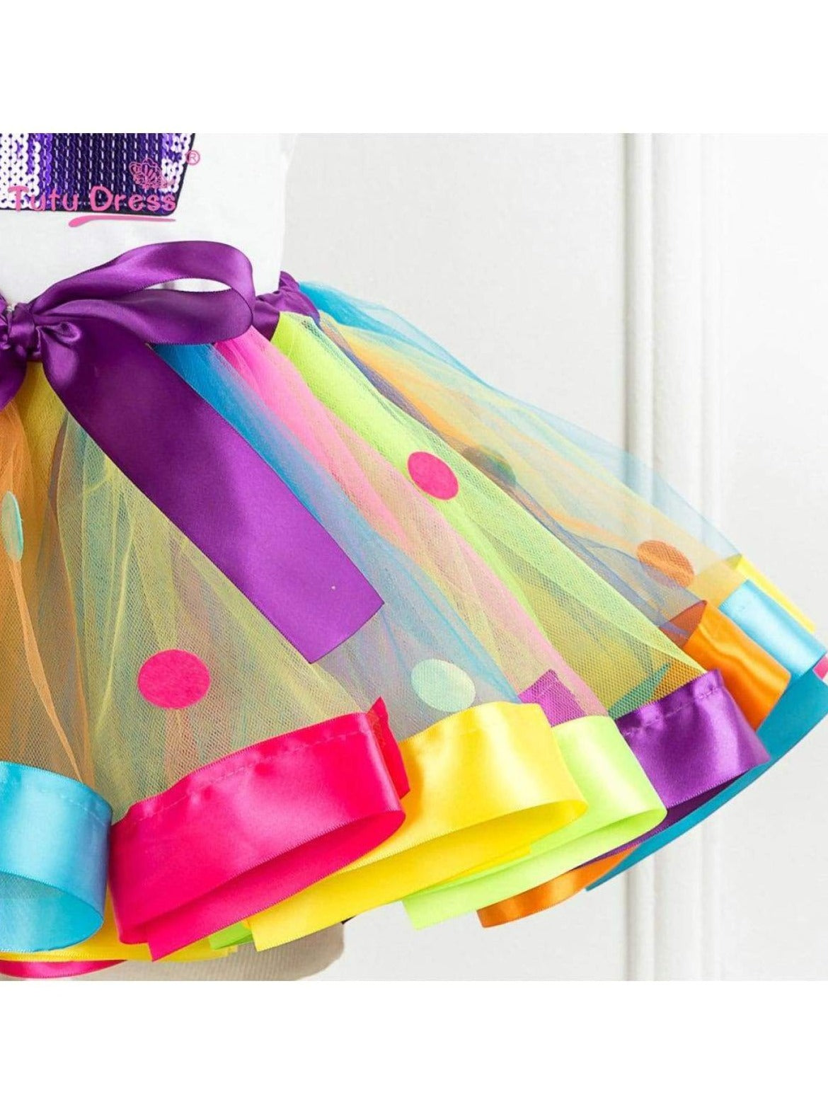 Girls Summer Clothes | Sequin Cupcake Tee & Rainbow Tutu Skirt Set