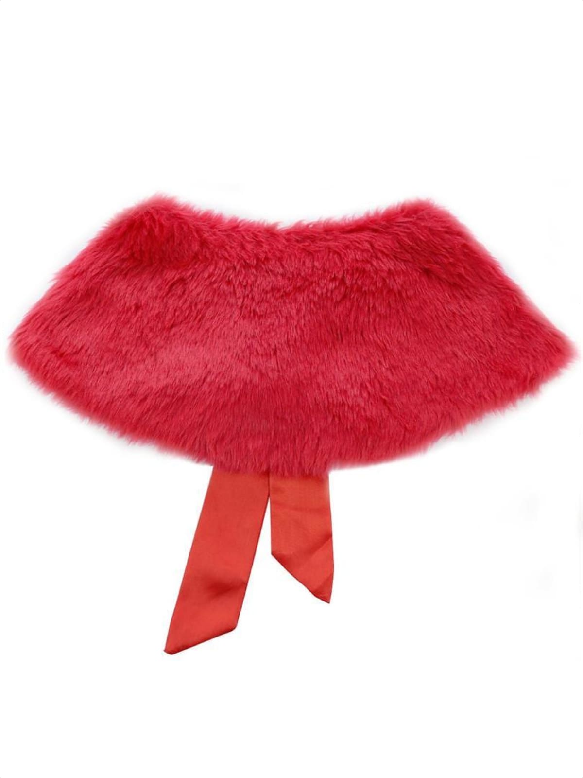 Girls Red Faux Fur Princess Cloak/Bolero - Girls Halloween Costume