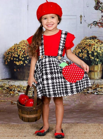First Day of School | Houndstooth Overall Skirt Set | Mia Belle Girls